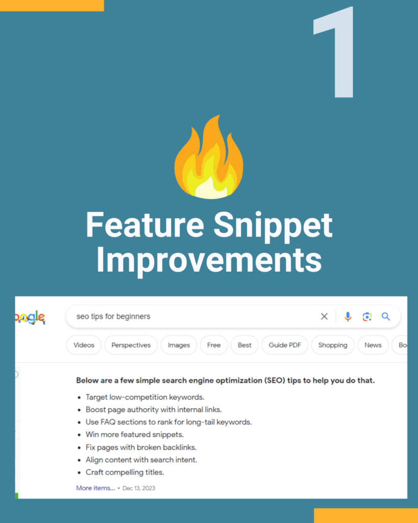 Enhanced Snippet improvements